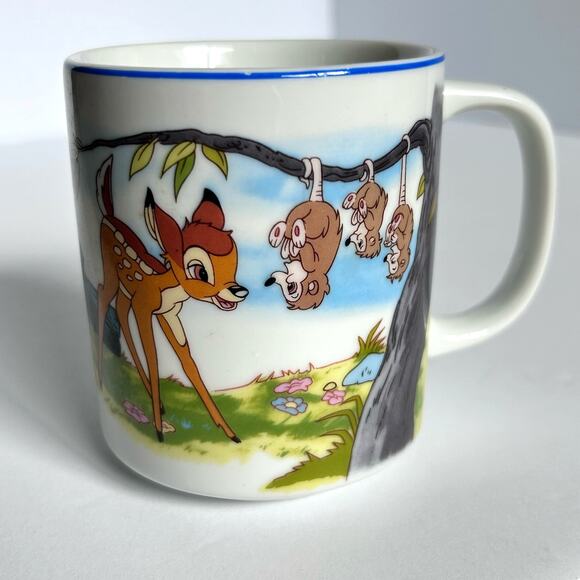 Vintage Disney Bambi & Thumper Ceramic Coffee Mug Disneyland Made in Japan - Picture 1 of 5